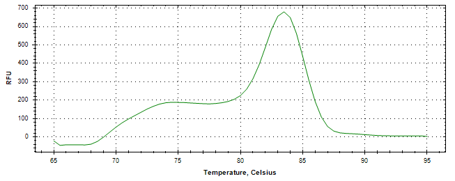 Melt curve analysis of above amplification.