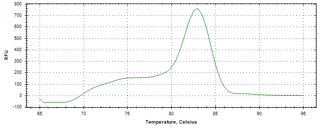 Melt curve analysis of above amplification.