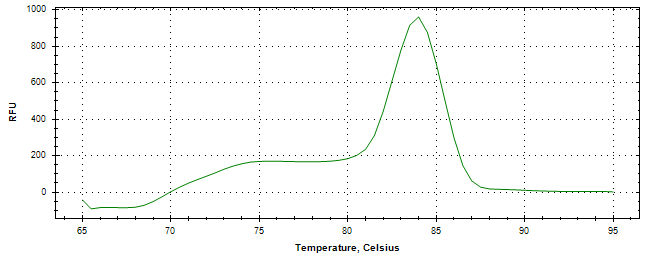 Melt curve analysis of above amplification.