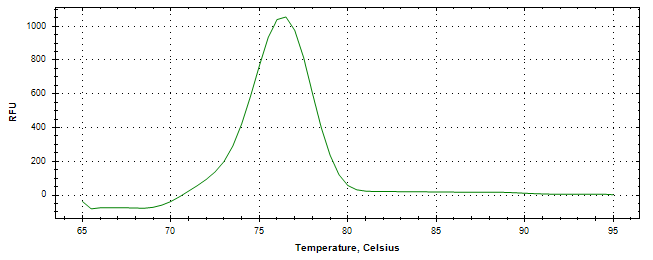 Melt curve analysis of above amplification.