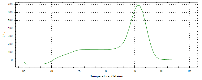 Melt curve analysis of above amplification.